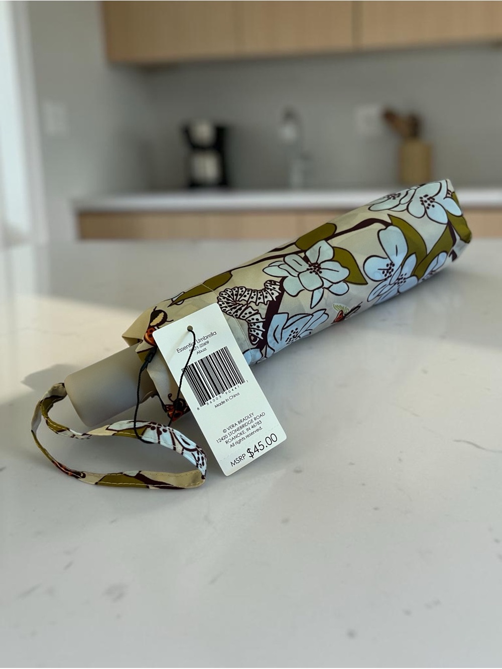 Vera Bradley Floral Printed Umbrella with caterpillars and butterflies - NWT